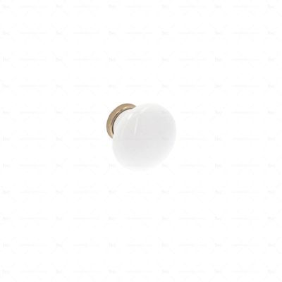 Boutons pour meubles en zamac et Porcelaine Diamètre 31 Plaqué or