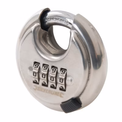 Cadenas à Combinaison 4 Chiffres en Acier Inoxydable 70 mm – Sécurisé et Durable – Silverline