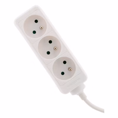 Bloc multiprise 3 prises 2P+T 16A blanc – Zenitech