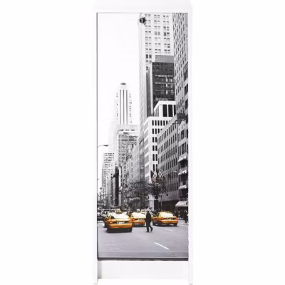 Classeur à rideau – Scene – New York – Blanc – 4 étagères réglables – Fabrication française