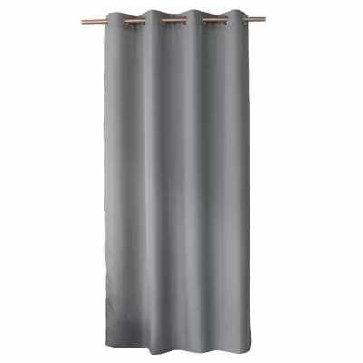 Rideau avec Œillets, Gris, 140x240cm, 100% polyester, Collection ZOE, CMADECO