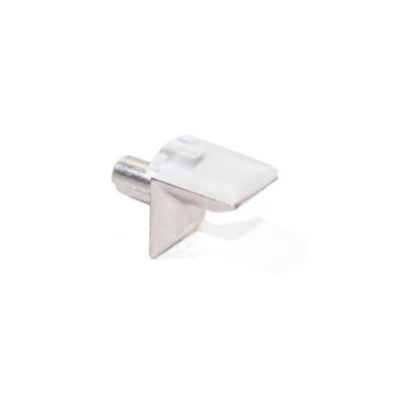 Emuca Support pour étagère en verre, D. 5 mm, Plastique et zamak, Nickelé, 50 ut.-