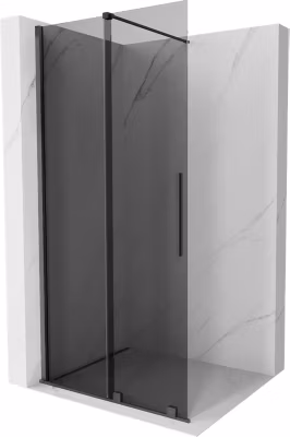 Mexen Velar paroi de douche coulissante Walk-in 80 x 200 cm, graphite 8 mm, gris canon brossé – 871-080-000-43-66