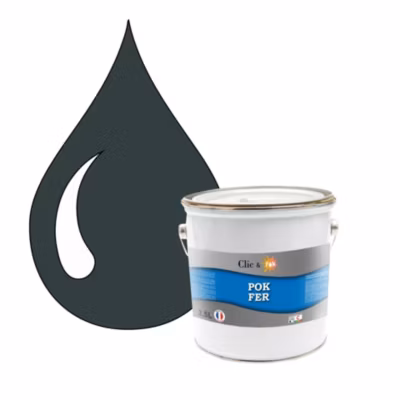 Peinture fer antirouille – Laque extérieure Semi-Brillante POK FER – 2,5L – RAL 6012 – Vert Noir