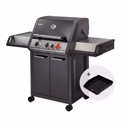 Barbecue gaz Monroe Black Pro 3 K Turbo  1 Turbo Zone + PLAQUE PLANCHA OFFERTE
