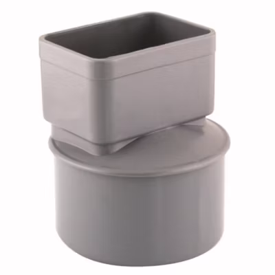 Raccord / Manchon PVC D 100 pour descente gouttiere Aluminium 82 x 56 mm