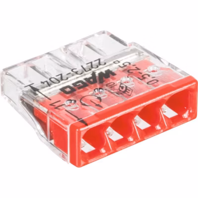 Borne de connexion Wago Série 2273 fil rigide – Transparent – rouge – Wago