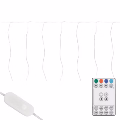 Rideau lumineux de noël ECD Germany 600cm 240LED diy blanc chaud avec minuterie 19 modes d&rsquo;éclairage
