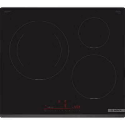 Table induction BOSCH – 3 foyers – L59 x P52 cm – PIJ631HB1E