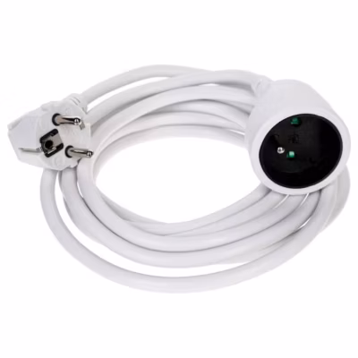 Rallonge prise avec terre 3 m – Blanc- 5five