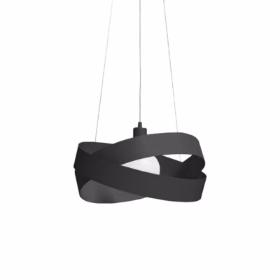 LUMICOM – SOFT Suspension, 1X E27, max 42W, métal, noir mat, D40cm