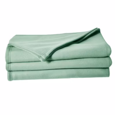 Couverture en polaire unie (220×240 cm – Vert tilleul)