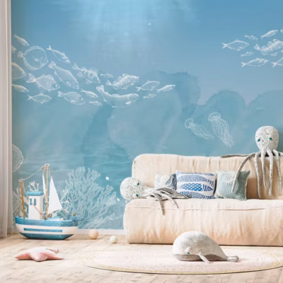 Papier peint panoramique Le Grand Bleu – Bleu