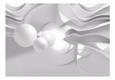Papier peint intissé panoramique abstractions white corridors 100×70 cm
