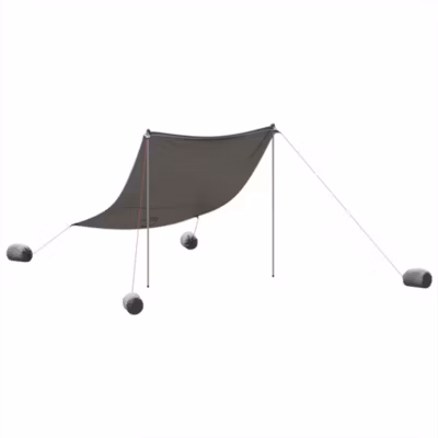 Auvent de plage avec ancres de sable gris 214×236 cm vidaXL