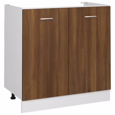 vidaXL Armoire de Plancher d&rsquo;évier Armoire de Cuisine Tablette de Rangement Organisateur Meuble de Cuisine Intérieur Chêne 815566