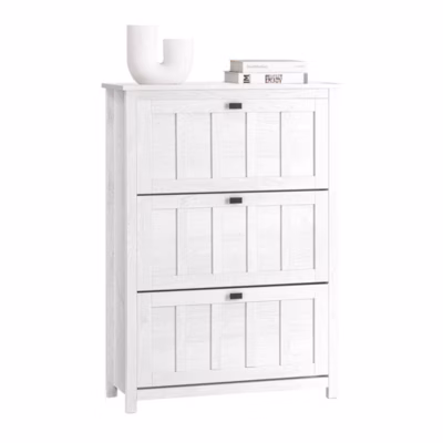 Armoire à Chaussures Meuble d&rsquo;entrée 3 Abattants pour Entrée Couloir, FSR162-W, SoBuy