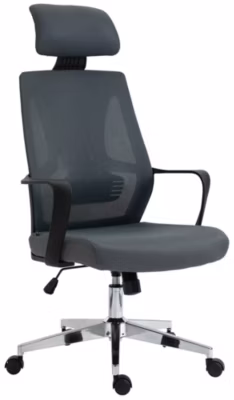 Fauteuil De Bureau Ergonomique Kanab En Maille, Avec Repose-nuque, Dossier,nclinable, Hauteur Réglable Et Pivotant Gris