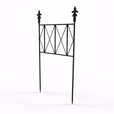 Barrière jardin fer Fleurs de Lys 34x69cm
