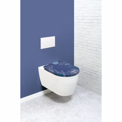 Abattant OLFA wood slim double déclipsable « Coraux » (48×36.5 cm – Bleu)
