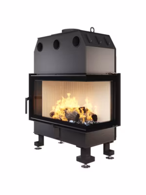 Cheminée d&rsquo;angle Insert Ouverture à droite Energy 85x50x47 (17 kW) ECO