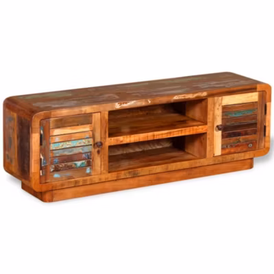 Prolenta Premium –  Meuble TV Bois de récupération massif 120x30x40 cm