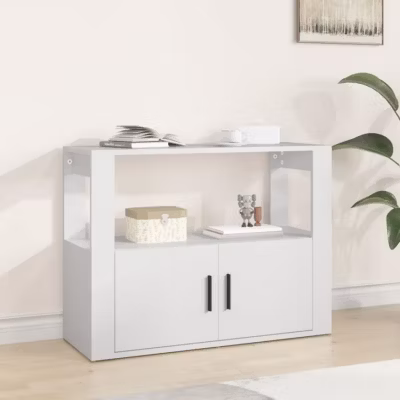 819452 vidaXL Buffet Blanc 80x30x60 cm Bois d&rsquo;ingénierie