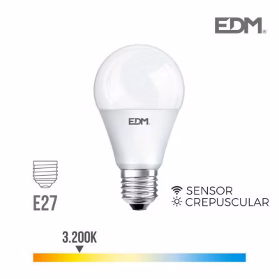 Ampoule crépuscule standard LED E27 10W 800 lm 3200K lumière chaude – EDM – 35387