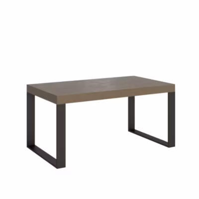 Table extensible Tecno 160/420×90 cm gris tourterelle avec pieds anthracite