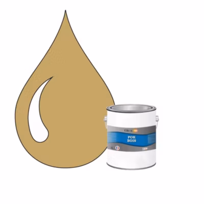 Peinture extérieure bois – Résistante aux intempéries POK BOIS – 1L – RAL 1002 – Jaune Sable – Clic & Pok