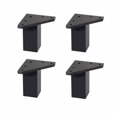 4 un. Pied carré pour meuble en plastique ABS résine ANTI-HUMIDITÉ 40x40mm hauteur 60mm noir