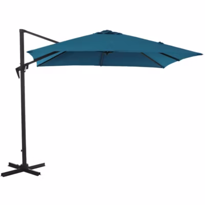 Parasol déporté carré en aluminium 3x3m Roma Bleu