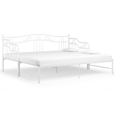 Cadre de canapé-lit, Canapé convertible extensible sans matelas blanc 90×200 cm