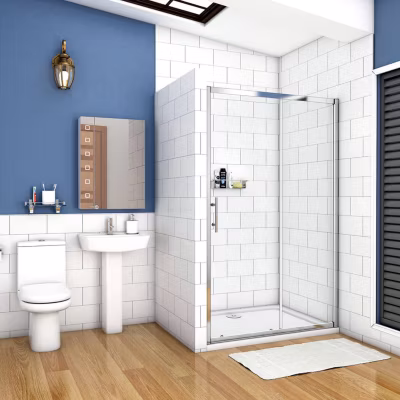 Aica Porte De Douche Coulissante 160x190cm Transparente Chromé