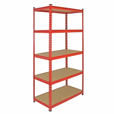 Monster Racking 10 Rayonnages Z-Rax en Acier Sans Boulons Rouges 90cm x 183cm x 45cm