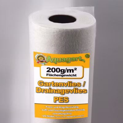 95 m² feutre géotextile, film de paillage, voile de drainage 200 g, 1,9 m Aquagart