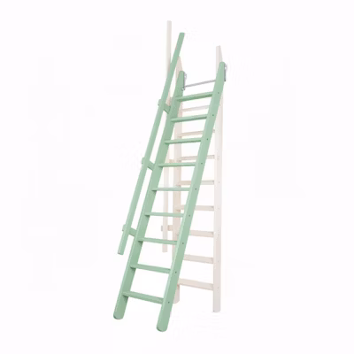 Escalier de meunier: 55cm de large – Hauteur à franchir 3m – Couleur : Vert Pastel (RAL 6019) – MSP/R6019