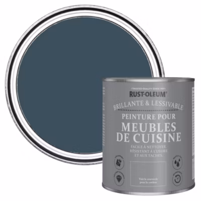 Peinture Bleue pour Meubles de Cuisine, Brillant – RUST-OLEUM – Bleu du Soir 750ml