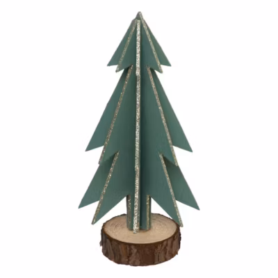 Sapin bois vert/dore h18cm – feeric lights & christmas