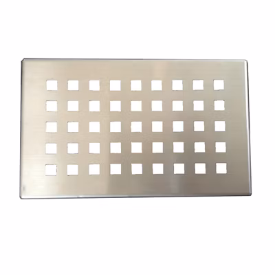 Grille inox PIATTO pour receveurs de douche en SoliCast motif quadrillage