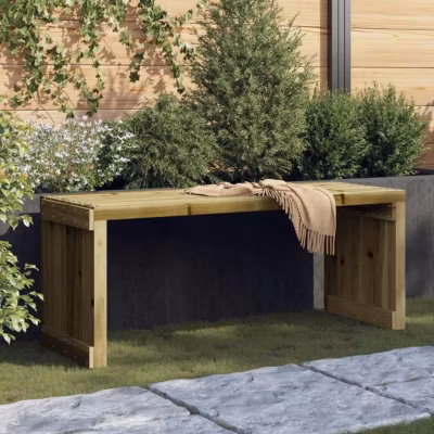 vidaXL Banc de Jardin Extensible, Siège, Chaise, Meuble de Patio Terrasse Arrière-cour Pelouse, Moderne, Marron Bois de Pin 832529