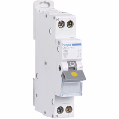 Disjoncteur 1P+N 3kA C-25A 1 Module – HAGER – MFN725