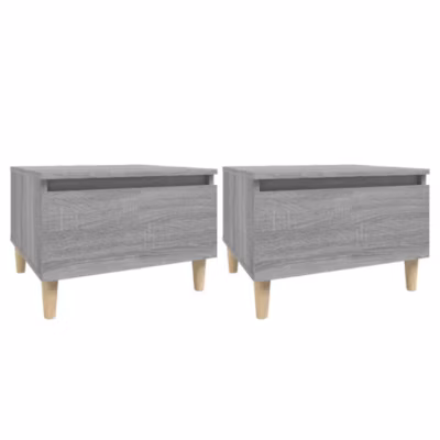 819513 vidaXL Tables d&rsquo;appoint 2 pcs Sonoma gris 50x46x35 cm Bois ingénierie