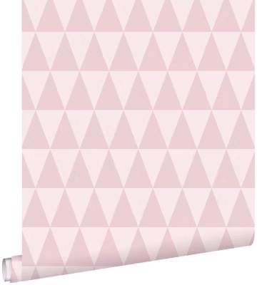 ESTAhome papier peint triangles géométriques graphiques rose lilas 53 cm x 10.05 m