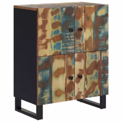 Buffet avec 4 portes 60x33x75 cm bois massif de récupération vidaXL