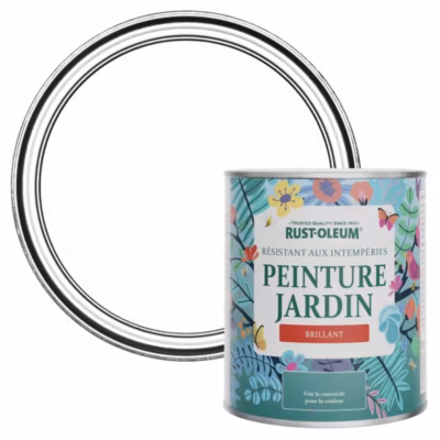 Peinture Blanche pour Jardin et terrasse, Finition Brillante – RUST-OLEUM – Craie blanche 750ml