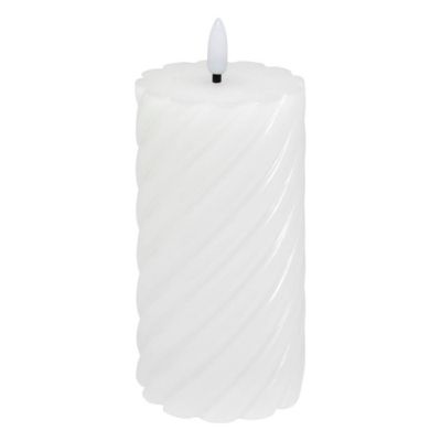 Bougie ronde LED twist Aloe 7x13cm blanc – Atmosphera
