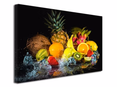 DECLINA, Tableau toile imprimée Cuisine, Tableau toile décoration cuisine Les Fruits, 120×80 cm
