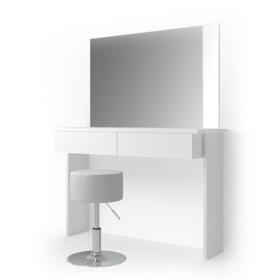 Vicco Coiffeuse Blanc 120cm avec tabouret