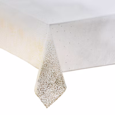Nappe imprimée léopard 140x360cm blanc et or – Atmosphera